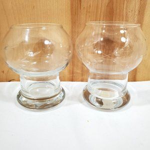 2 Princess House Heritage Leaded Crystal Votive Candleholder small vase 3.75"H